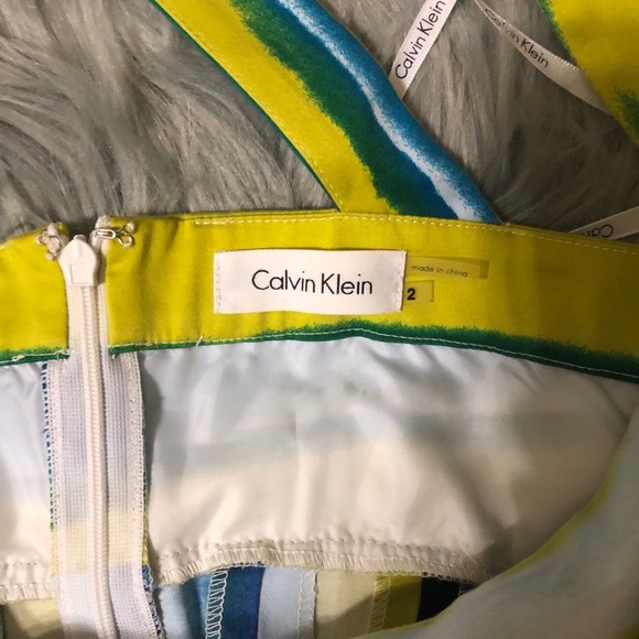 Calvin Klein Pleated Halter Dress Size 2 - Picture 3 of 7